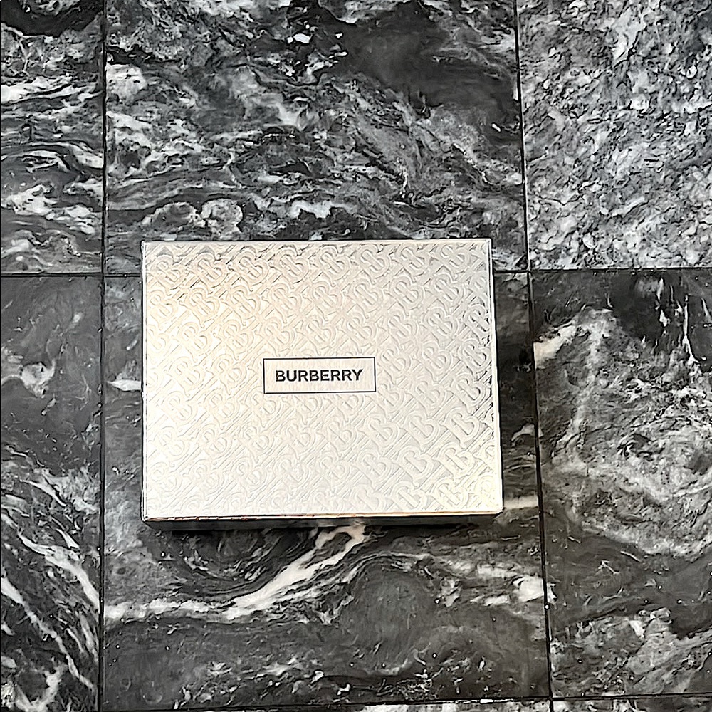 Authentic Burberry Monogrammed Silver Gift Box L9xW8.5xH6.5